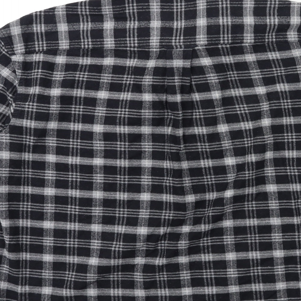 Blue Harbour Mens Black Check   Button-Up Size M