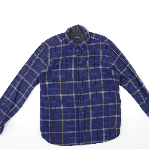 Blue Harbour Mens Blue Check   Button-Up Size M