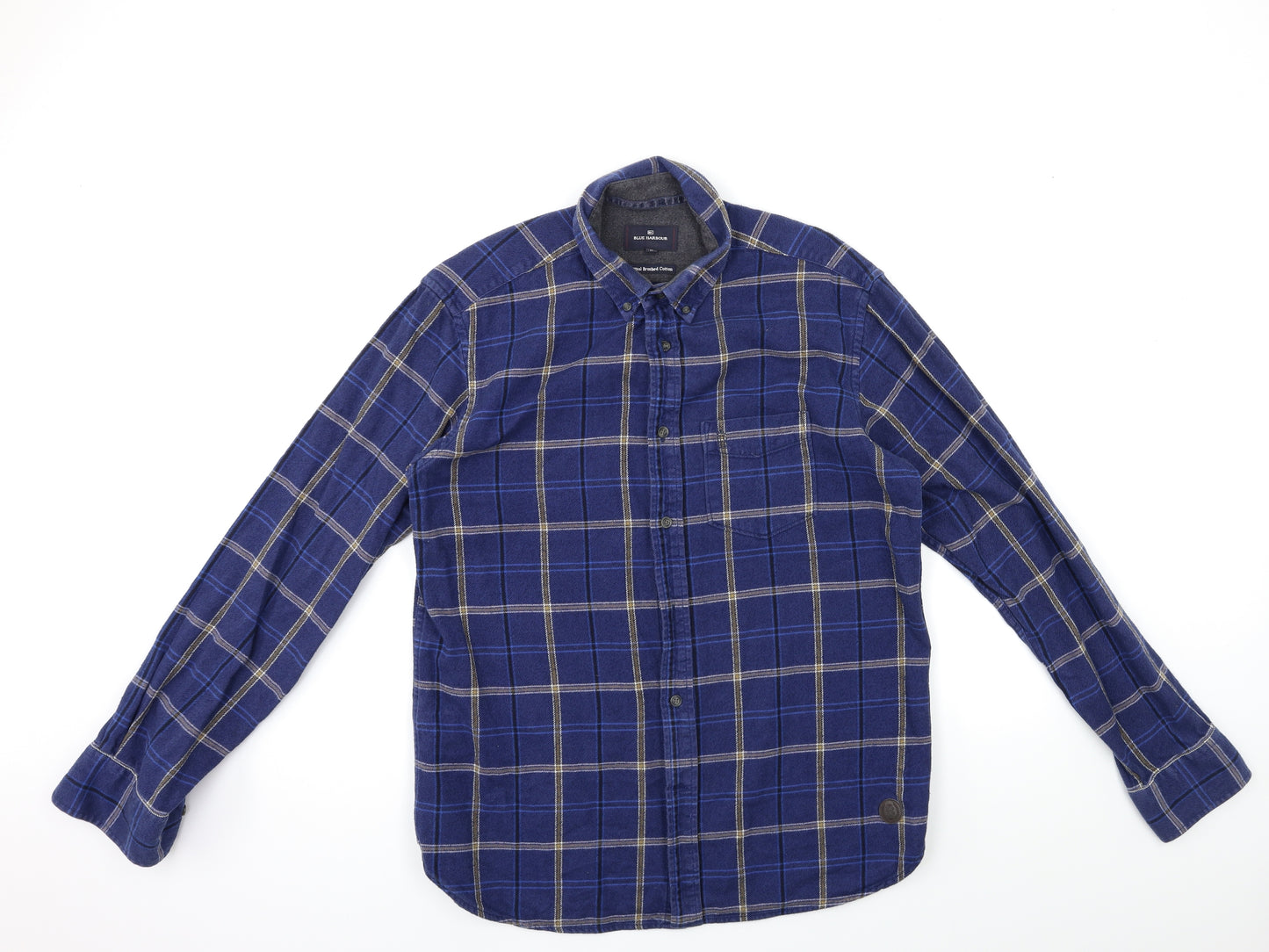 Blue Harbour Mens Blue Check   Button-Up Size M