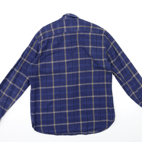 Blue Harbour Mens Blue Check   Button-Up Size M