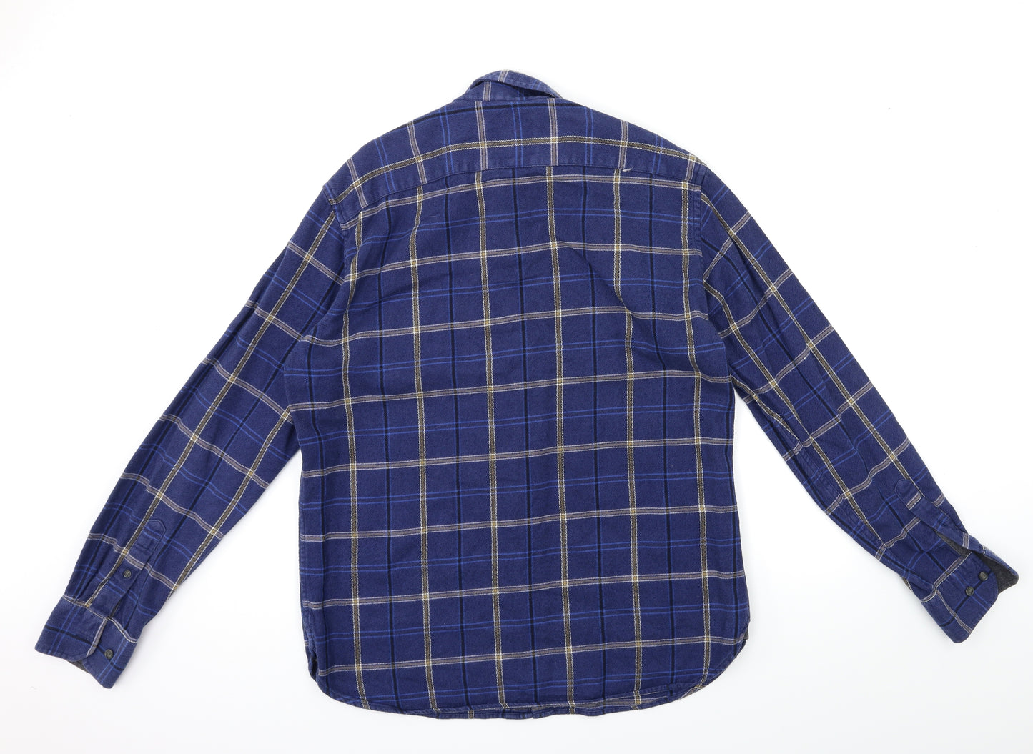 Blue Harbour Mens Blue Check   Button-Up Size M