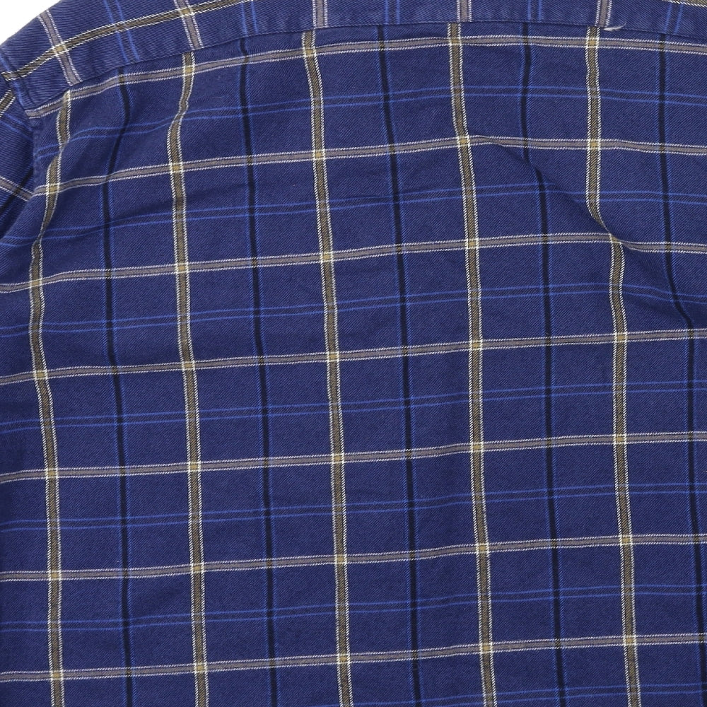 Blue Harbour Mens Blue Check   Button-Up Size M