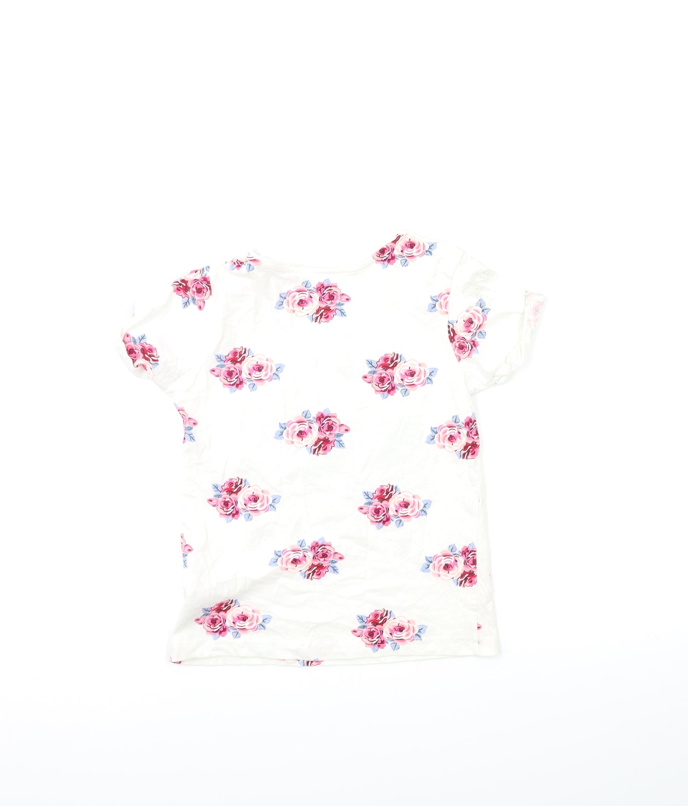 priMARK' Girls White Floral  Basic T-Shirt Size 7-8 Years