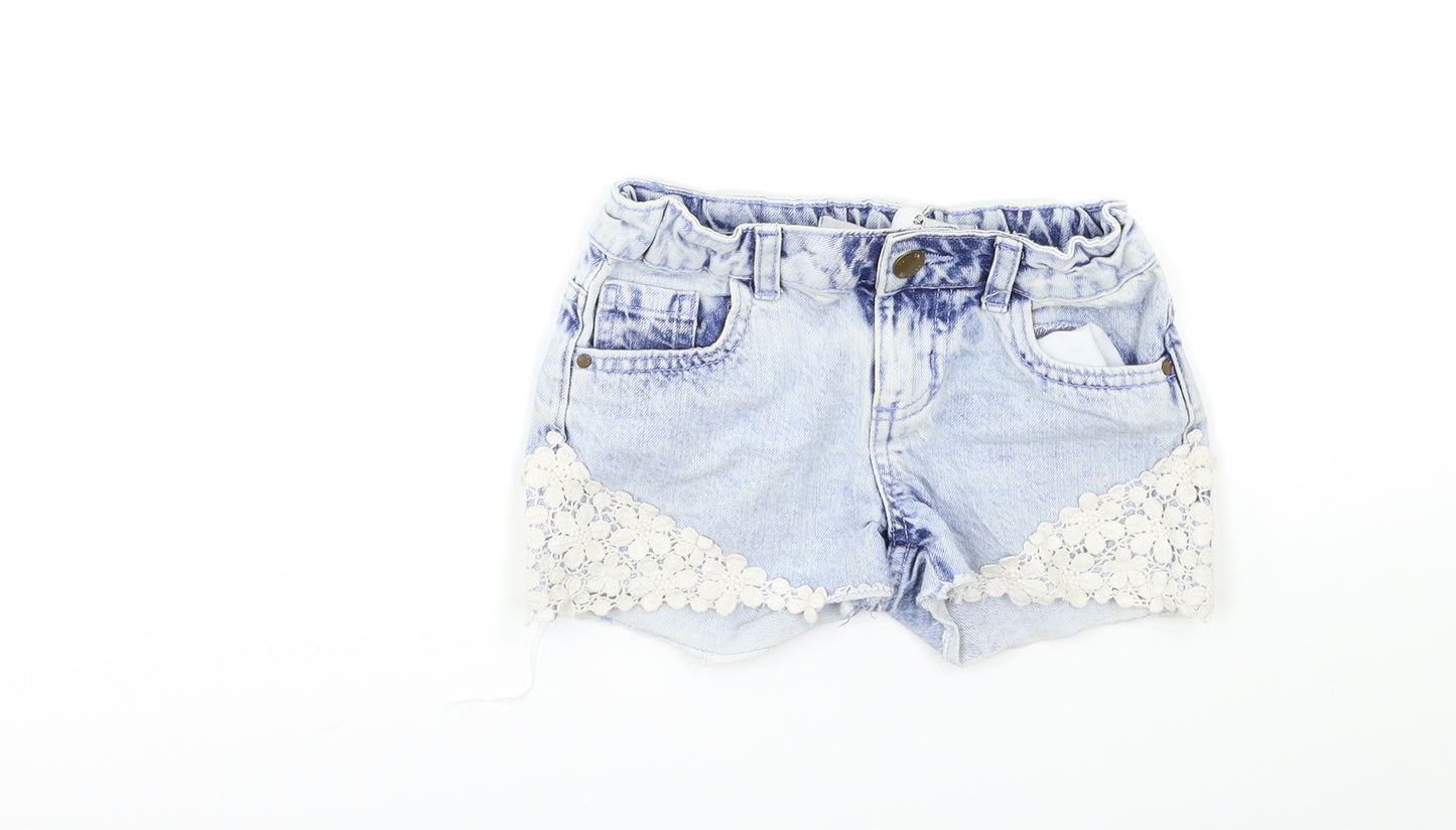 Denim & Co. Girls Blue  Denim Cut-Off Shorts Size 6-7 Years