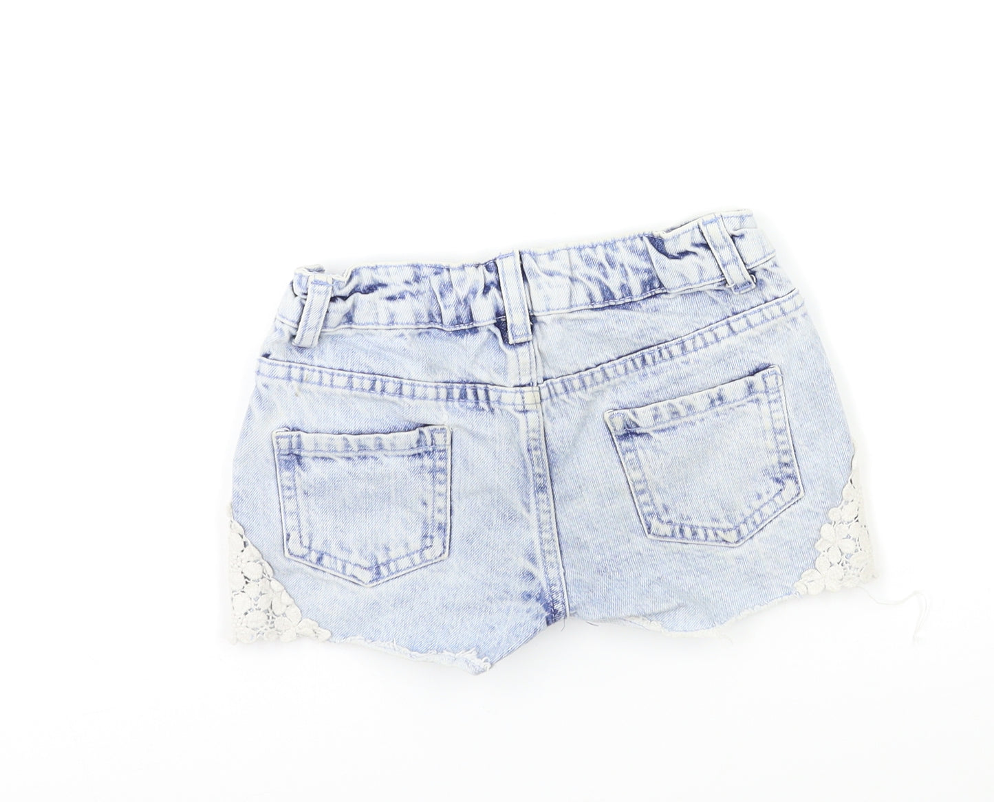 Denim & Co. Girls Blue  Denim Cut-Off Shorts Size 6-7 Years