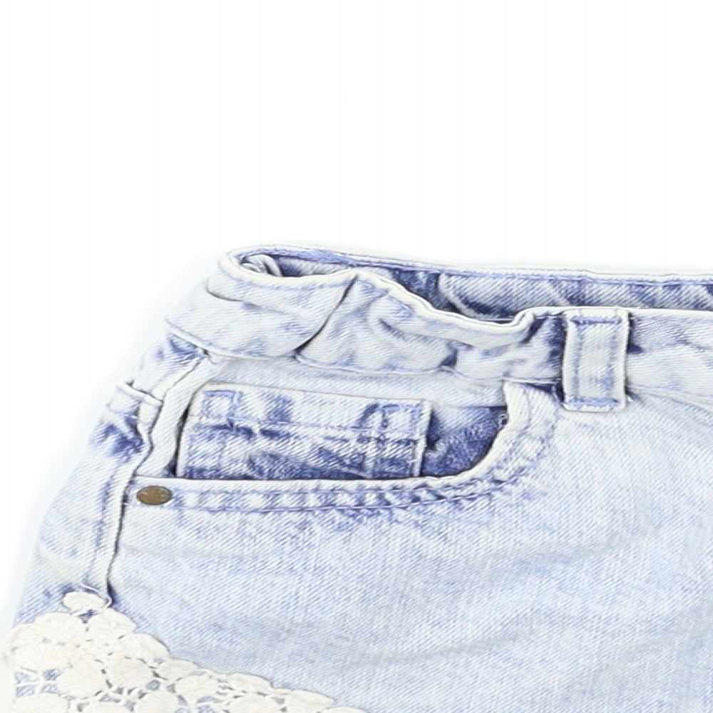 Denim & Co. Girls Blue  Denim Cut-Off Shorts Size 6-7 Years