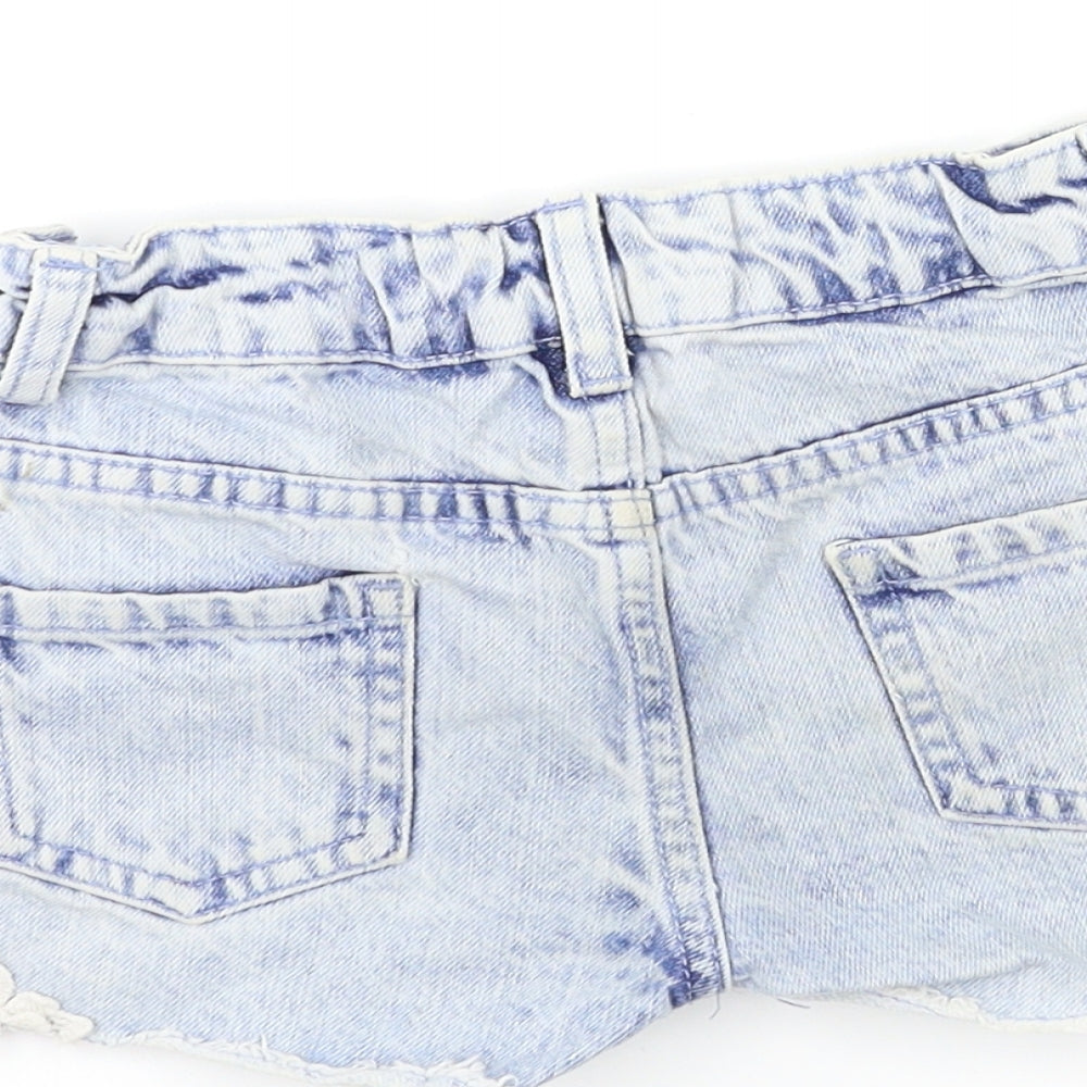 Denim & Co. Girls Blue  Denim Cut-Off Shorts Size 6-7 Years