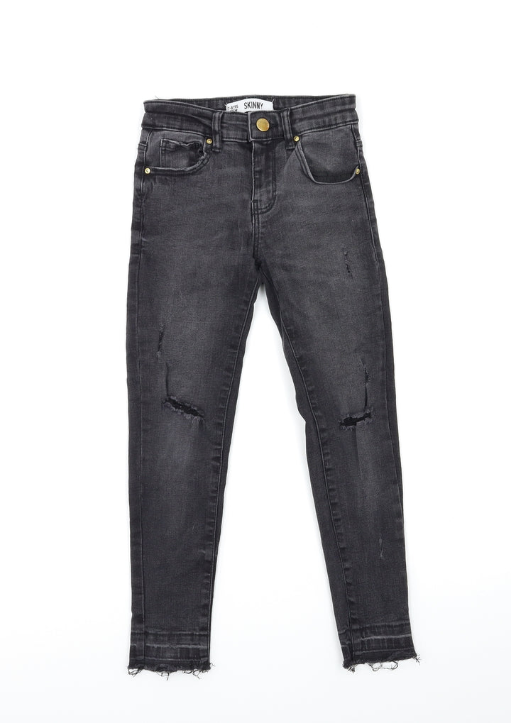 Denim & Co. Girls Black  Denim Skinny Jeans Size 7-8 Years