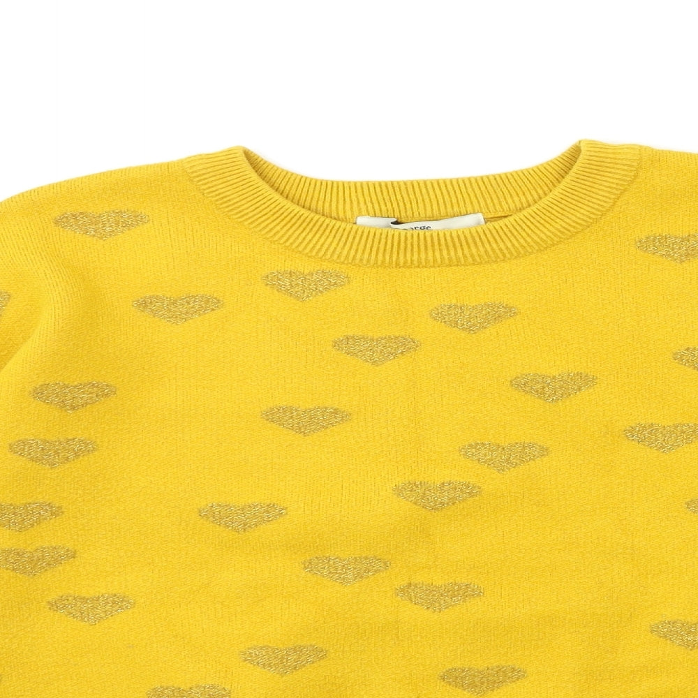 George Womens Yellow  Knit Pullover Jumper Size 12