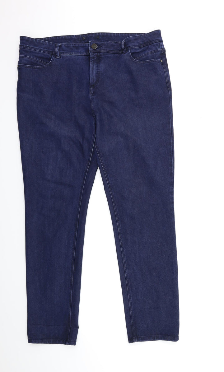 Preworn Womens Blue  Denim Straight Jeans Size 36 in L30 in