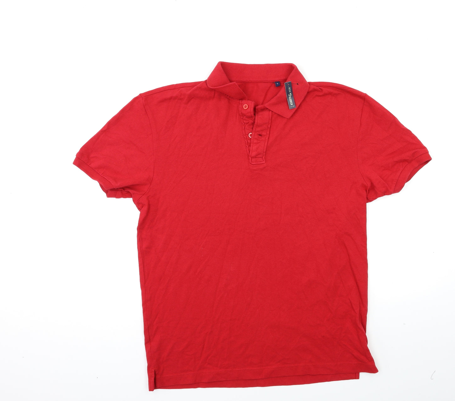 Asquith & Fox Mens Red    Polo Size L