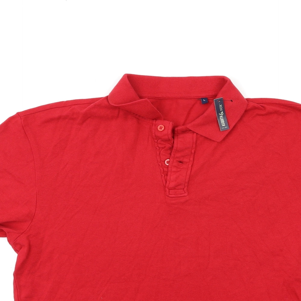Asquith & Fox Mens Red    Polo Size L