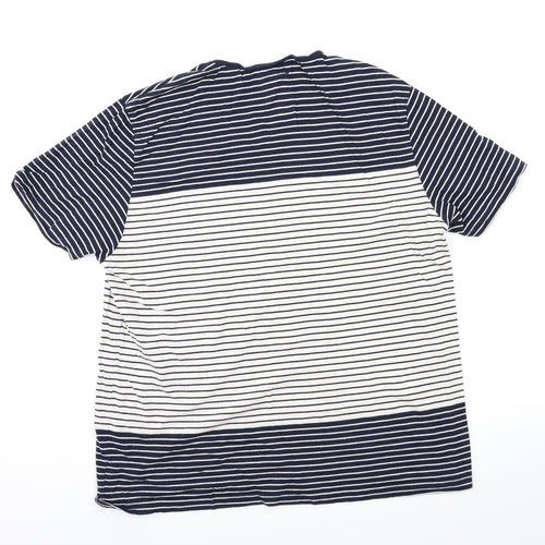 Burton Mens Blue Striped   T-Shirt Size L