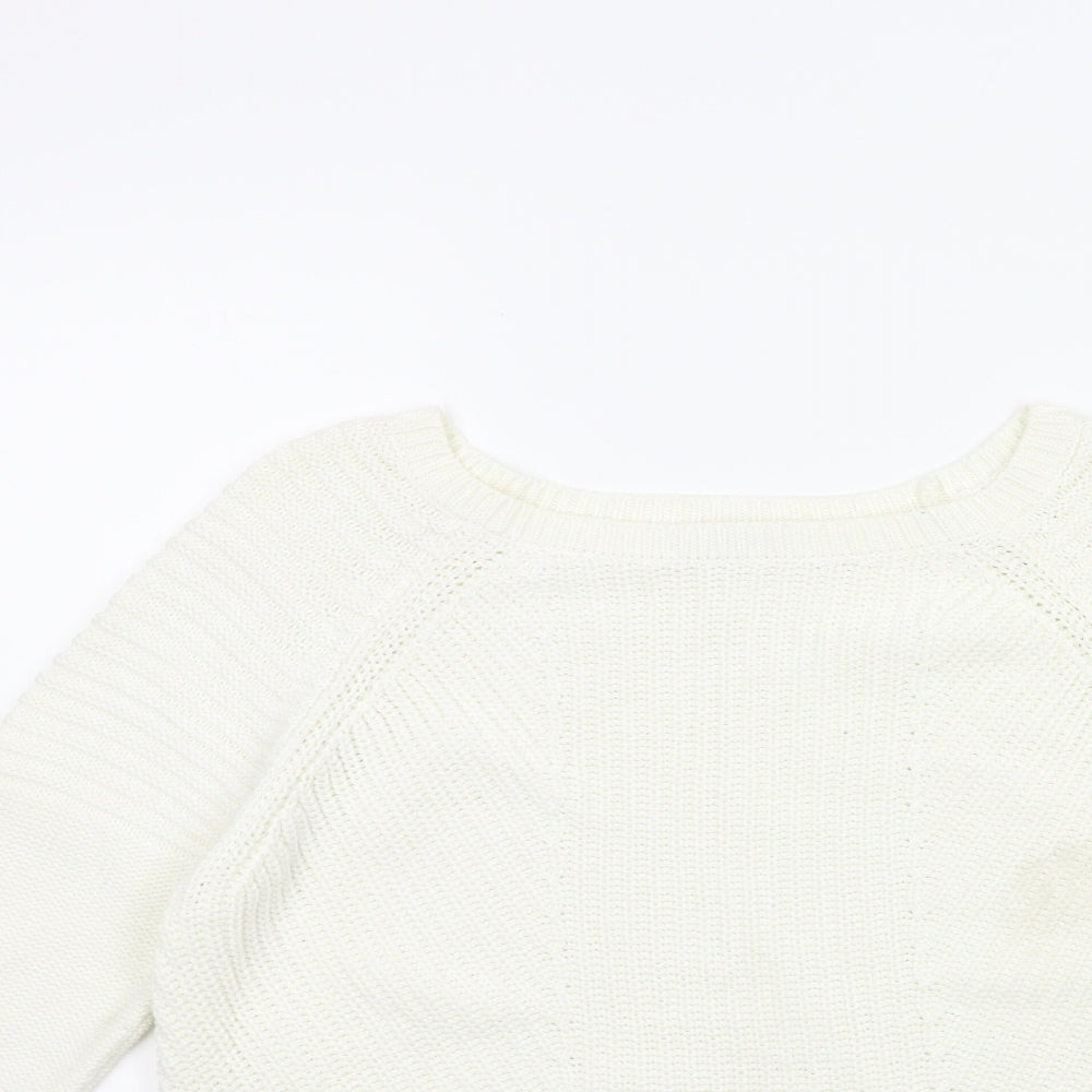TU Womens White  Knit Pullover Jumper Size 8
