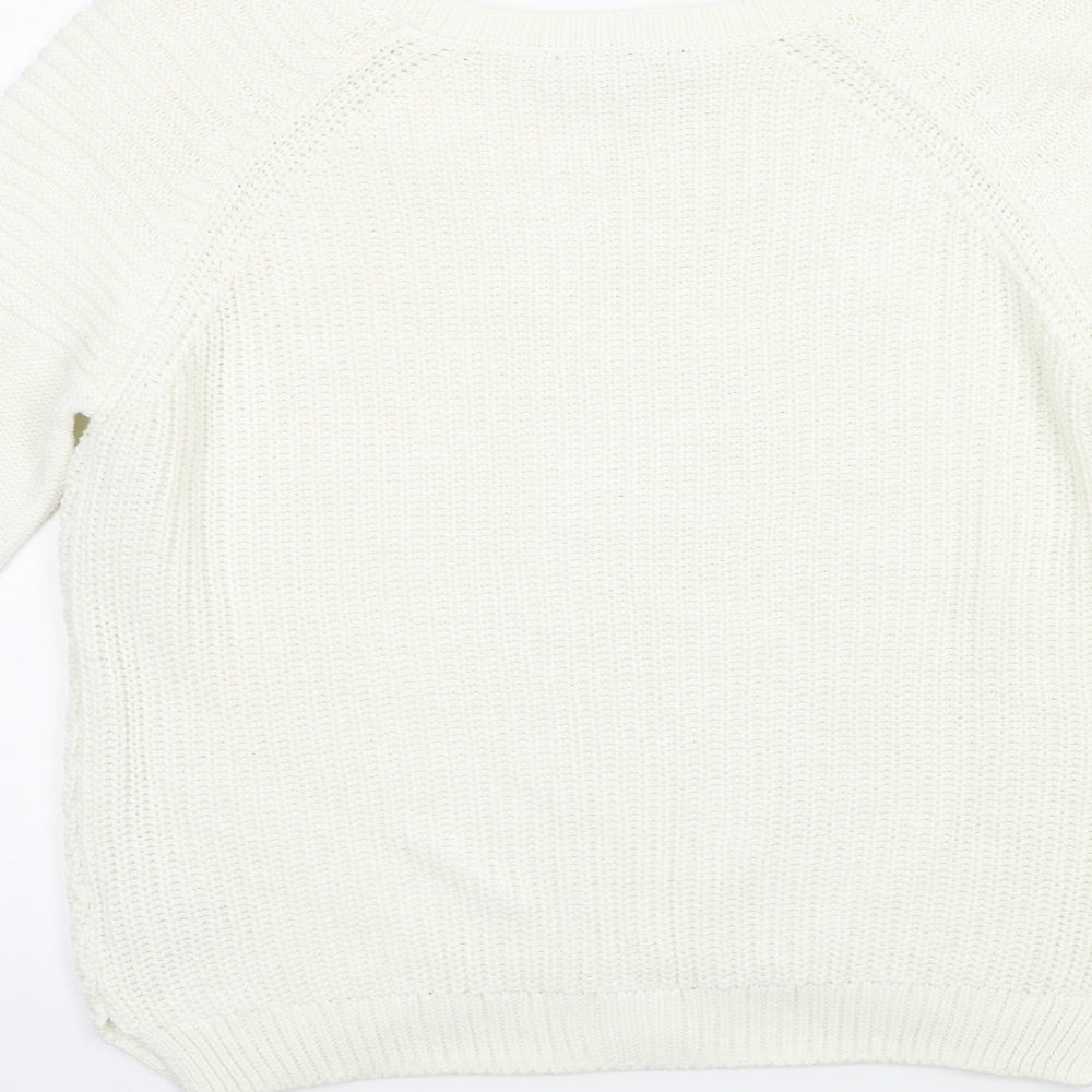 TU Womens White  Knit Pullover Jumper Size 8