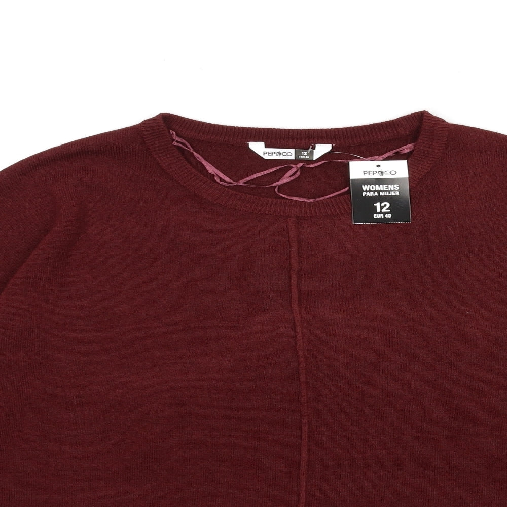 pep&co  Womens Red  Knit Pullover Jumper Size 12