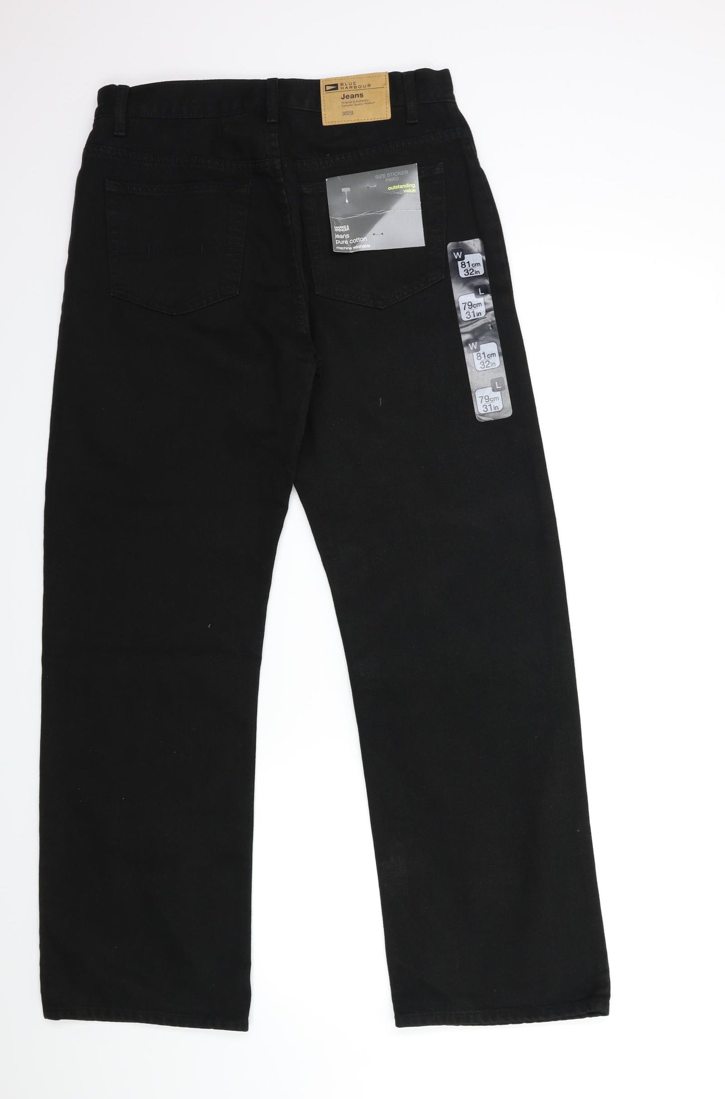 Blue Harbour Mens Black  Denim Wide-Leg Jeans Size 32 in L31 in