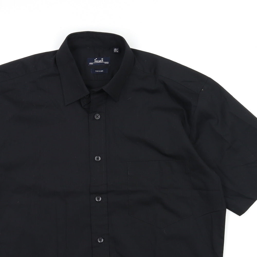 Premier Mens Black    Button-Up Size 14.5
