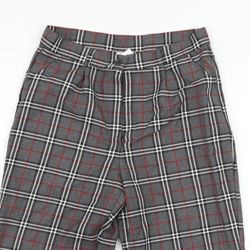 Cht Womens Grey Check  Cropped Trousers Size S L20 in