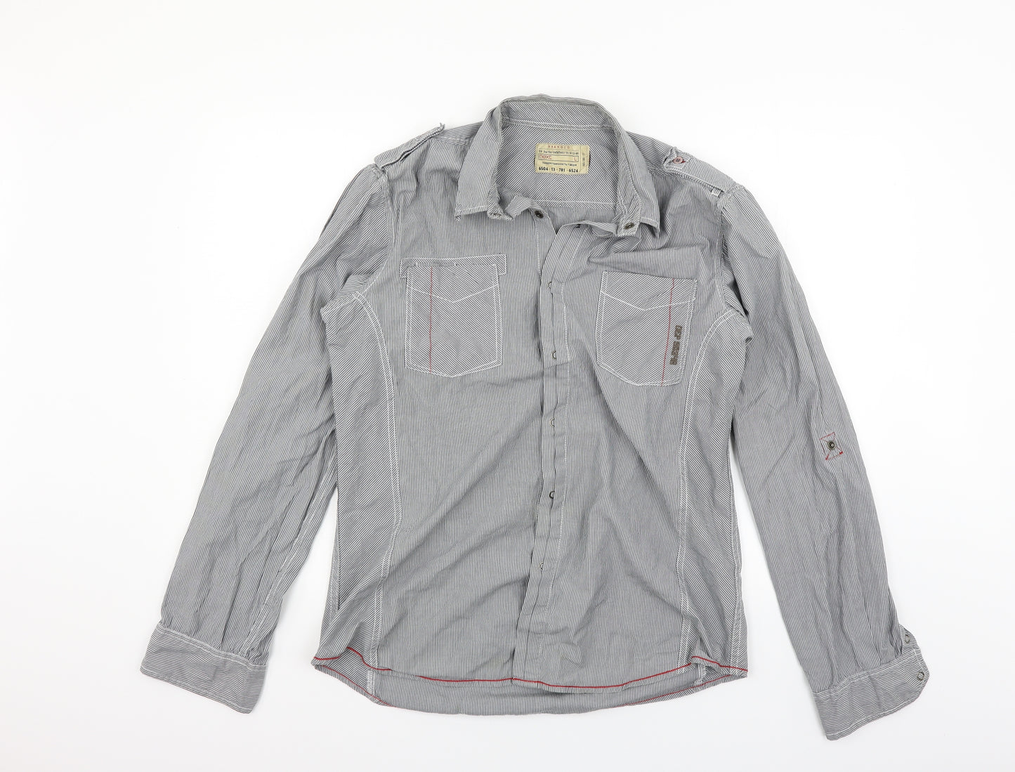 NEXT Mens Grey Polka Dot   Button-Up Size L