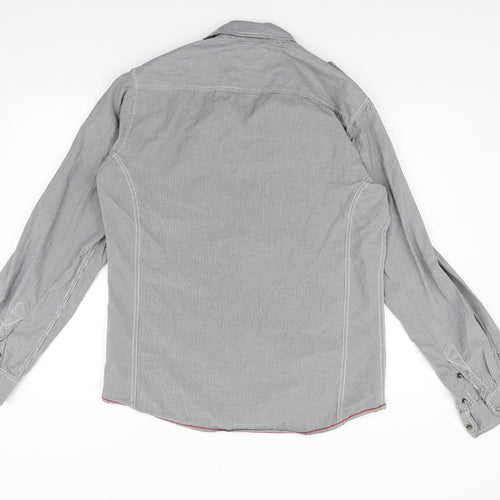 NEXT Mens Grey Polka Dot   Button-Up Size L