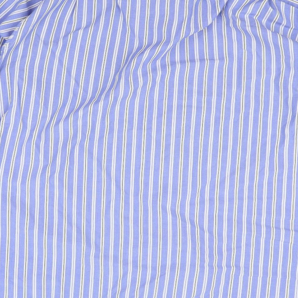 Christopher hayes Mens Blue Striped   Button-Up Size 16
