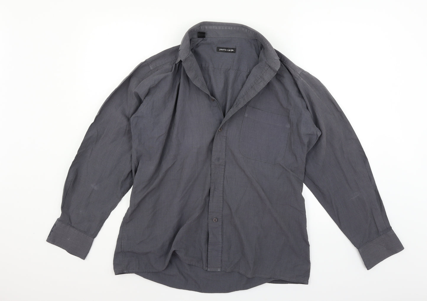 Pierre Cardin` Mens Grey    Button-Up Size 15