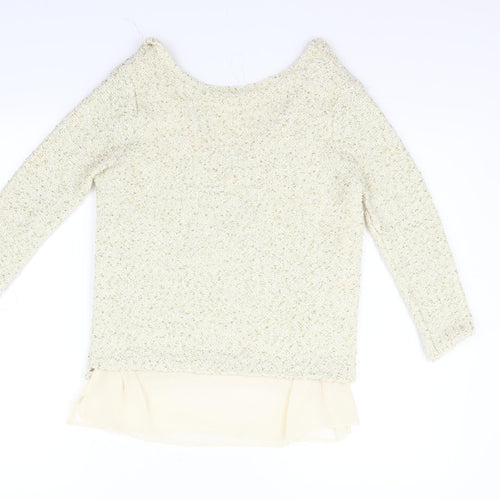 Laura Knit Womens Beige   Pullover Jumper Size M