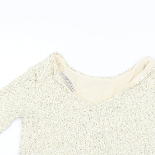 Laura Knit Womens Beige   Pullover Jumper Size M