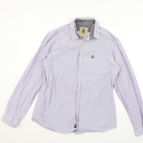NEXT Mens Blue Striped   Button-Up Size L