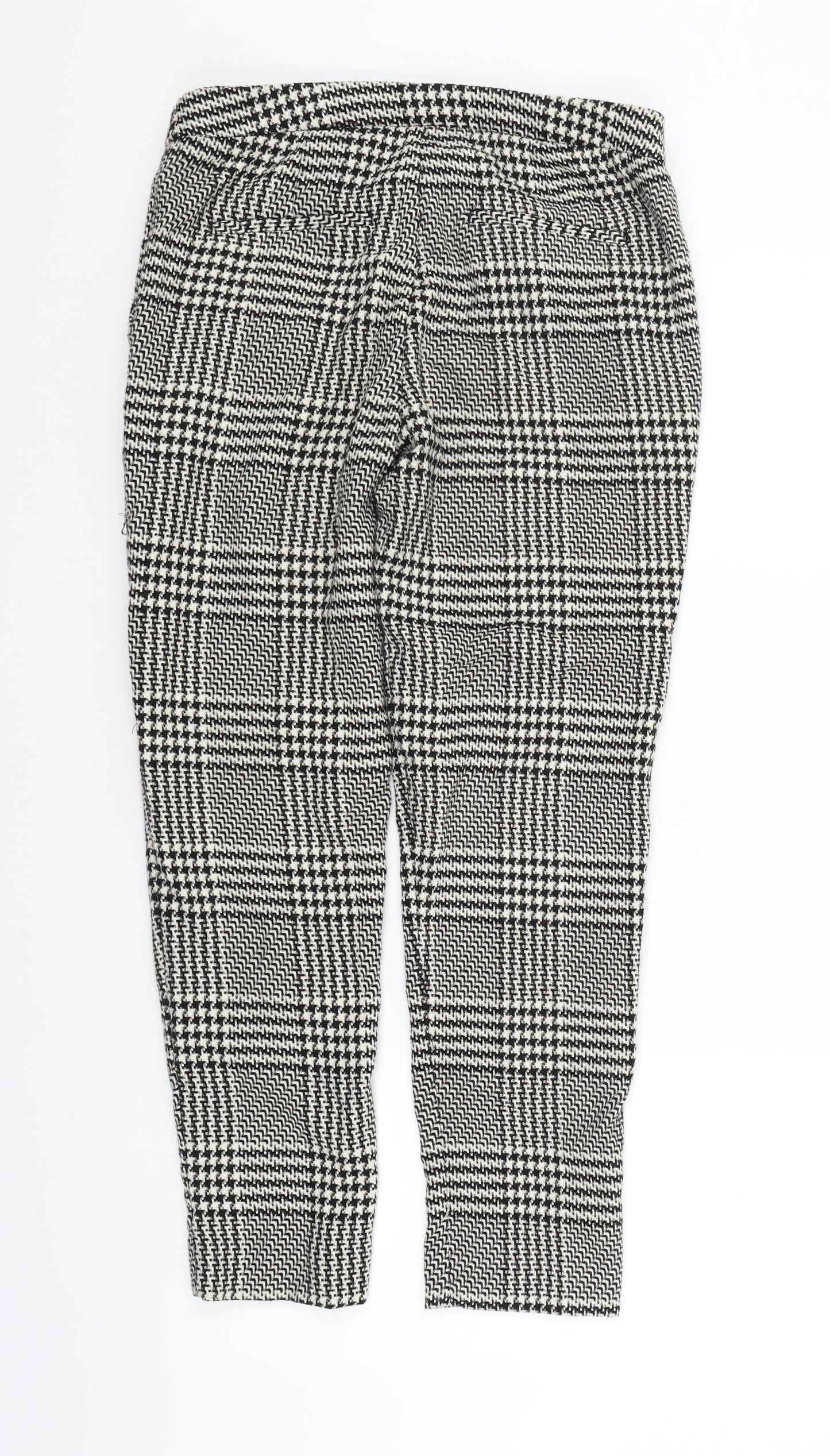 H&M Womens White Geometric  Sweatpants Trousers Size 10 L23 in