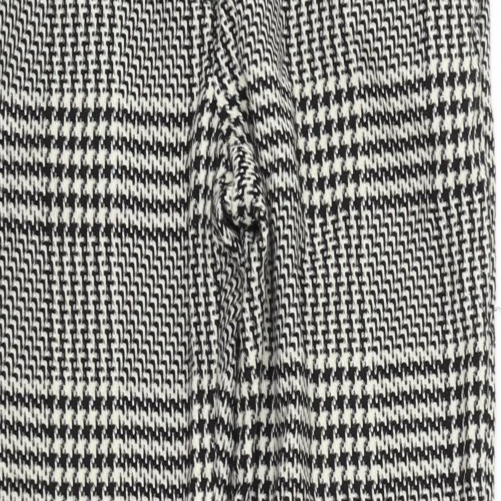 H&M Womens White Geometric  Sweatpants Trousers Size 10 L23 in