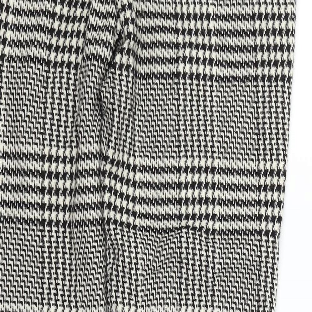 H&M Womens White Geometric  Sweatpants Trousers Size 10 L23 in