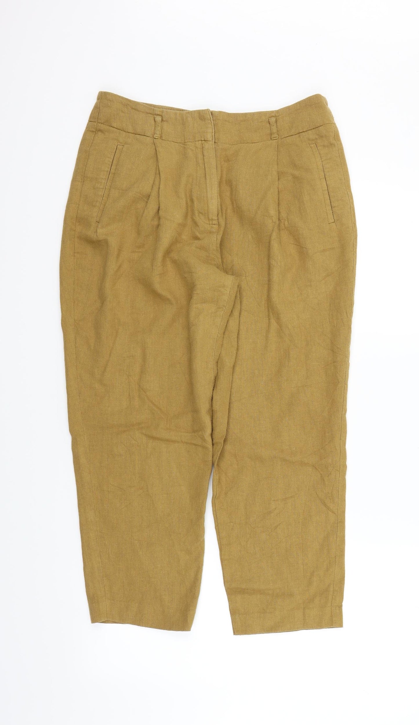 Marks and Spencer Womens Beige   Cropped Trousers Size 12 L23 in