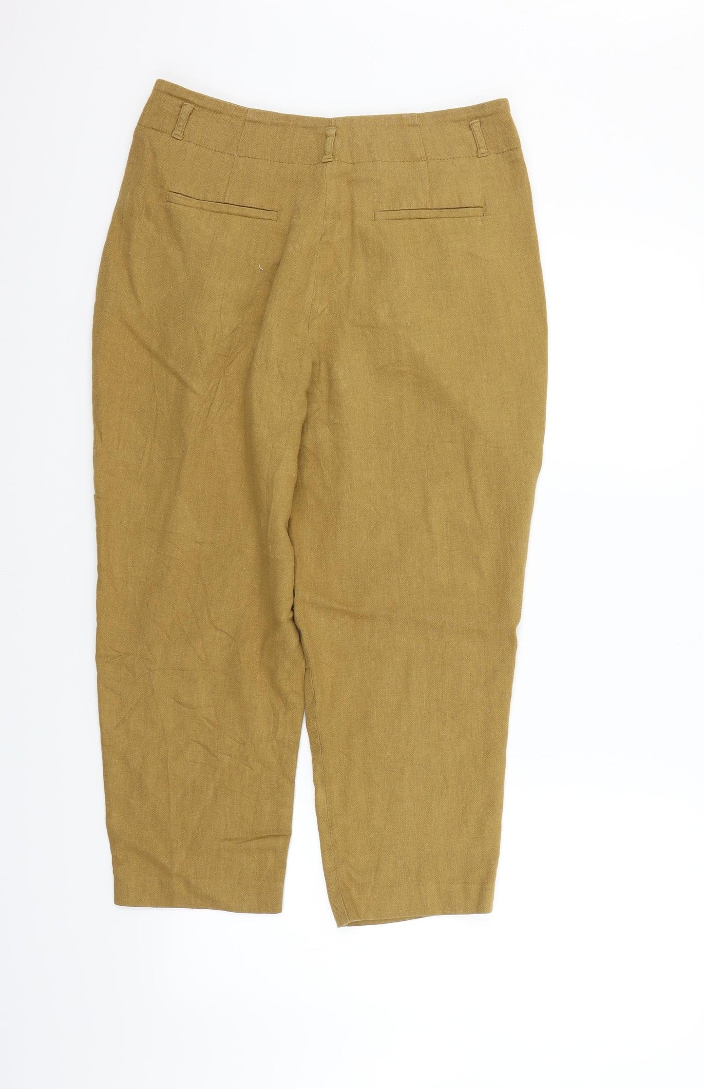Marks and Spencer Womens Beige   Cropped Trousers Size 12 L23 in