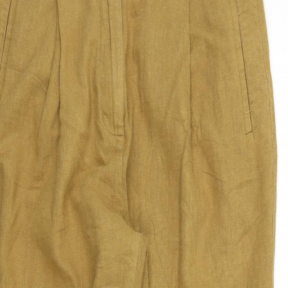 Marks and Spencer Womens Beige   Cropped Trousers Size 12 L23 in