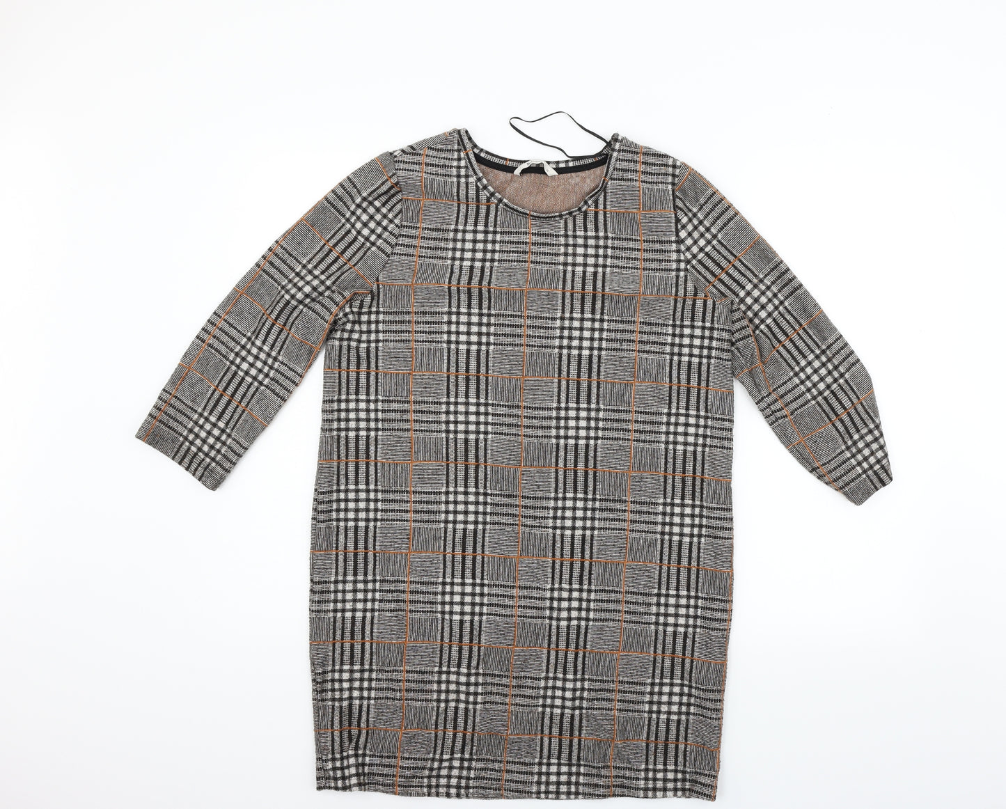 TU Womens Grey Check  Jumper Dress  Size 14