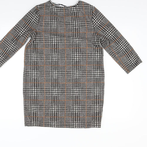 TU Womens Grey Check  Jumper Dress  Size 14