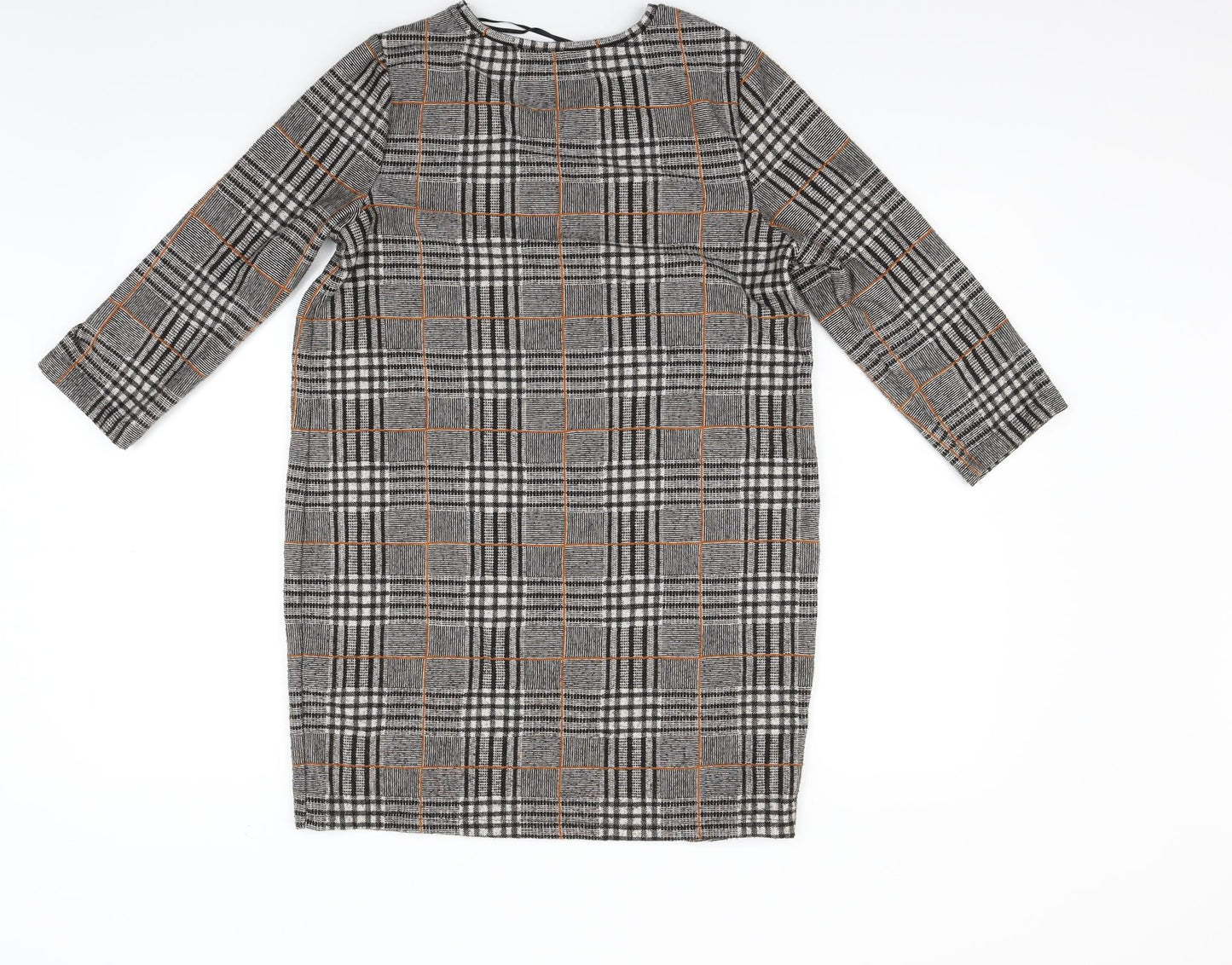 TU Womens Grey Check  Jumper Dress  Size 14
