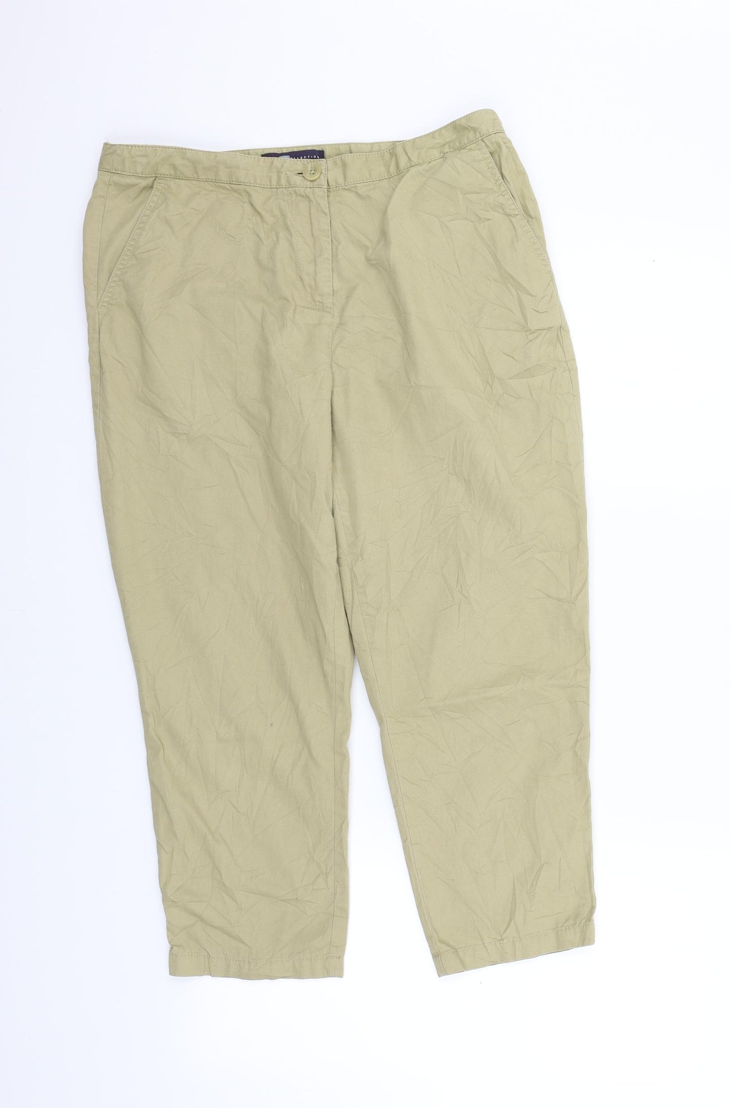 Marks and Spencer Womens Beige   Cropped Trousers Size 12 L22 in