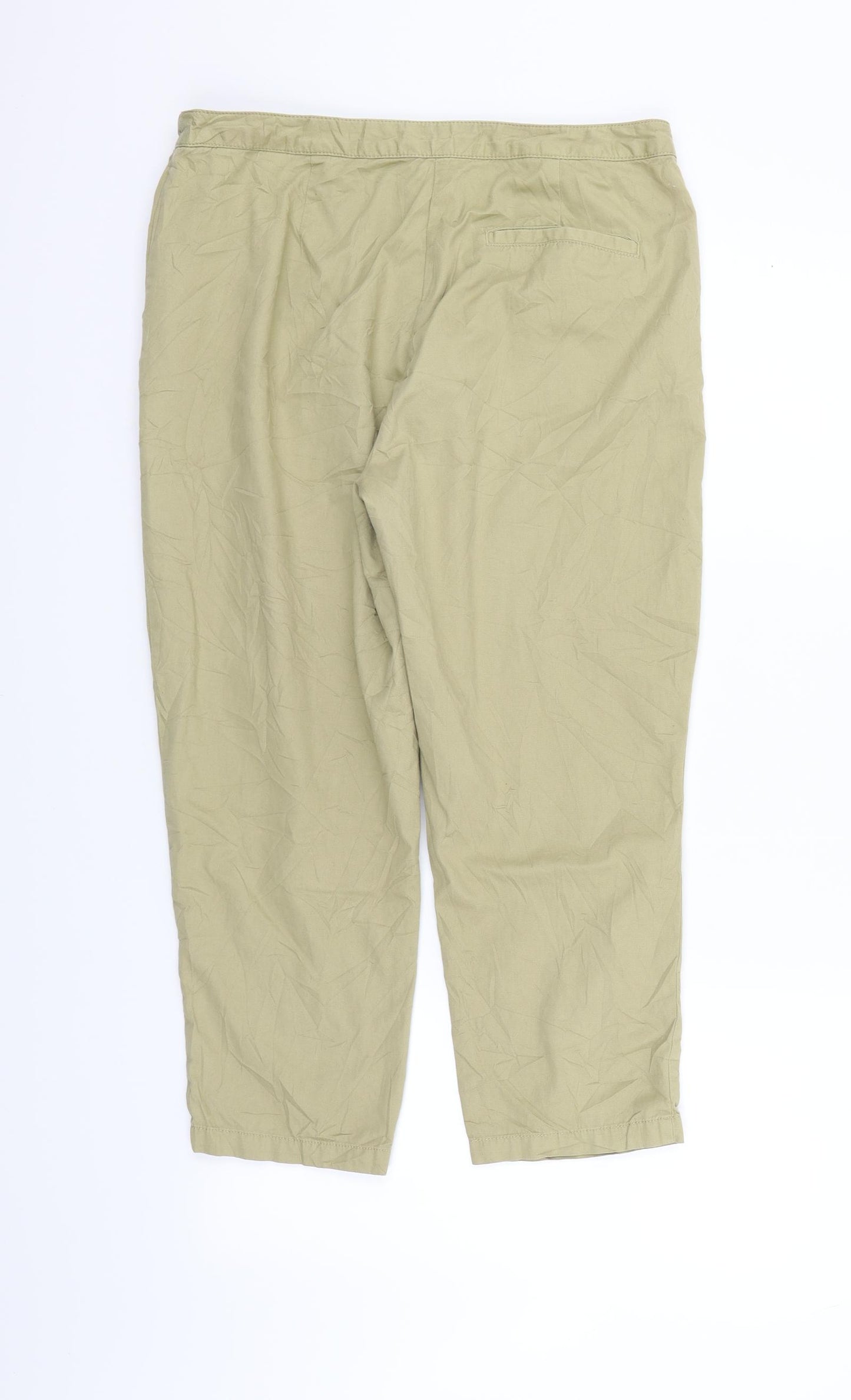 Marks and Spencer Womens Beige   Cropped Trousers Size 12 L22 in