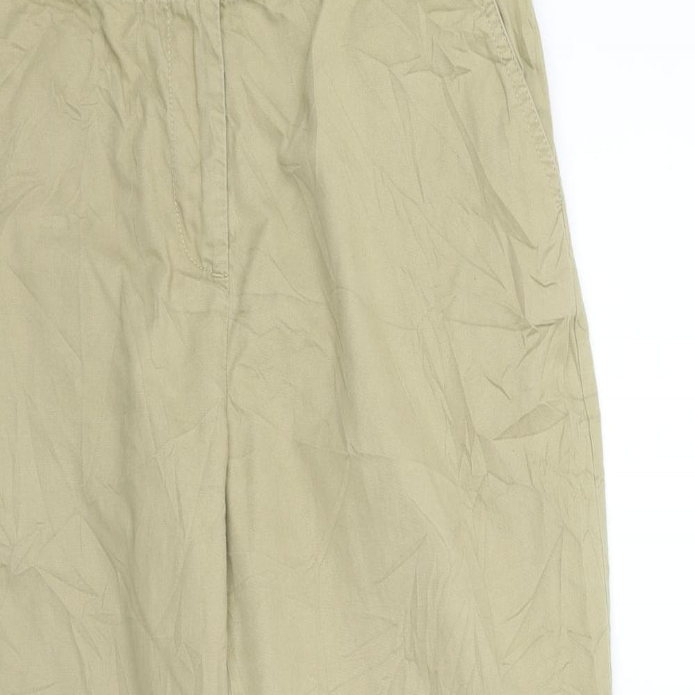 Marks and Spencer Womens Beige   Cropped Trousers Size 12 L22 in