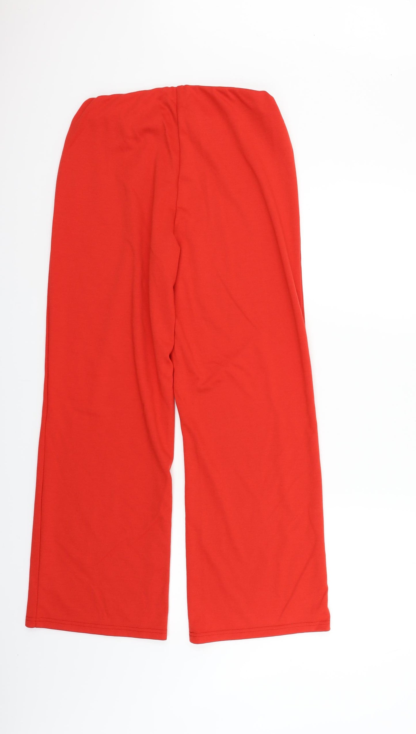 Damart Womens Red Houndstooth  Trousers  Size 12 L27 in - Elastic Waist Band