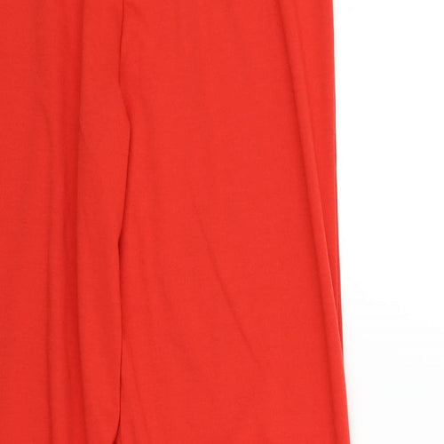 Damart Womens Red Houndstooth  Trousers  Size 12 L27 in - Elastic Waist Band
