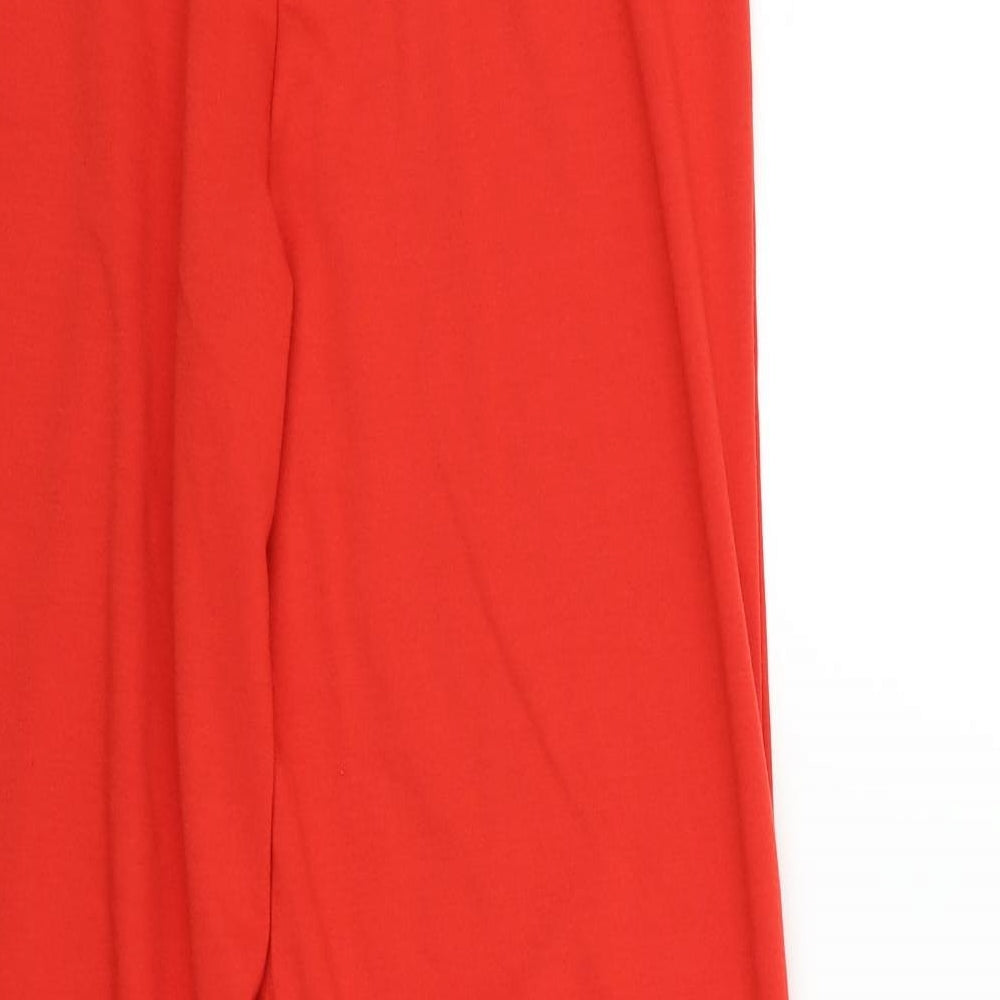 Damart Womens Red Houndstooth  Trousers  Size 12 L27 in - Elastic Waist Band