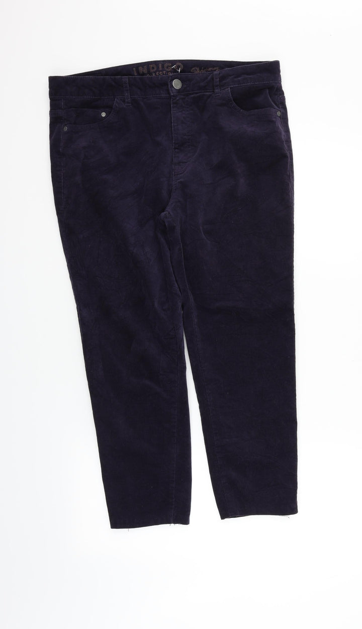 Indigo Womens Blue Cropped Trousers Size 33 in L23 in