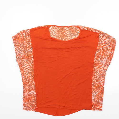George Womens Orange Geometric  Basic Blouse Size 12