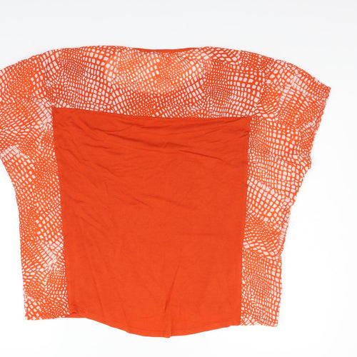 George Womens Orange Geometric  Basic Blouse Size 12