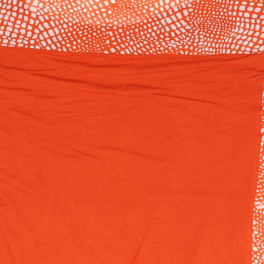 George Womens Orange Geometric  Basic Blouse Size 12