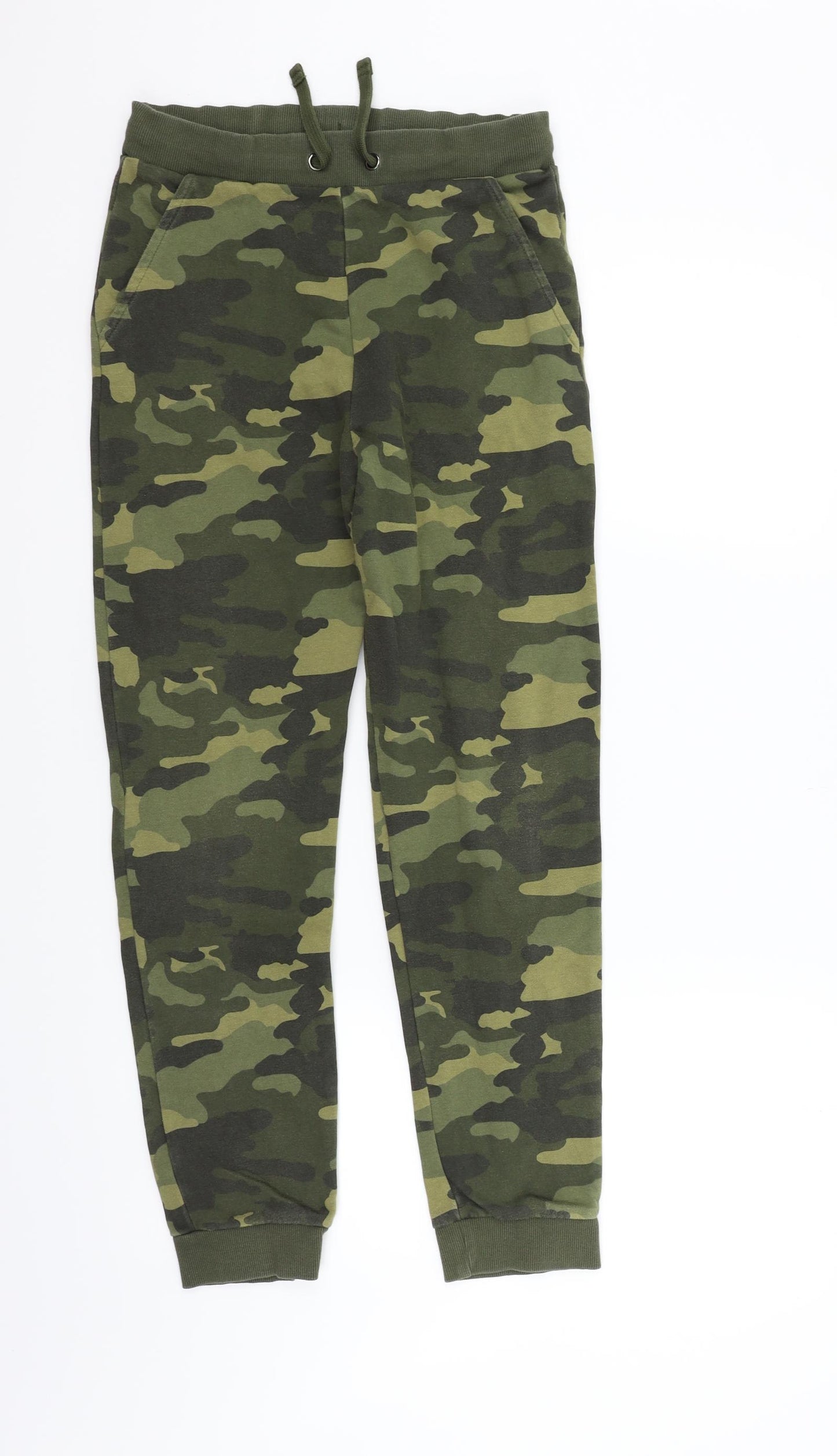 Marks and Spencer Boys Green Geometric  Jogger Trousers Size 12-13 Years